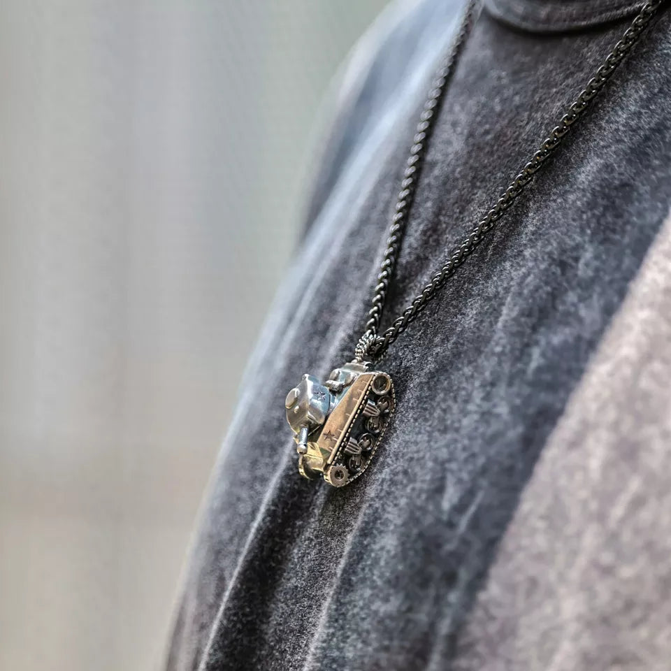 US M4 Sherman Tank Pendant. Cool Gift for Him. M4 Medium Tank Model Necklace.