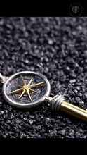 Load image into Gallery viewer, Keys to Mars Pendant, Handmade Sterling Silver&amp;Brass Necklace, Gift for him.