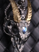 Load image into Gallery viewer, Skeleton Dragon Pendant. Handmade necklace. Sterling Silver. Gift For Him.