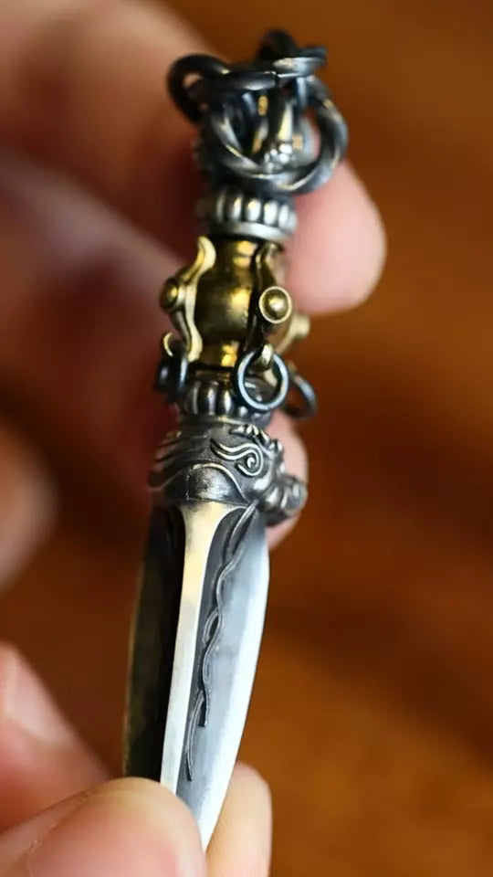Sacred Instrument Pendant. Gift for Him. Handmade Necklace. Fidget Item.