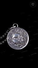 Load image into Gallery viewer, Sterling Silver Sun and Moon Coin Necklace. Embossed Disc Pendant. Gift for him.